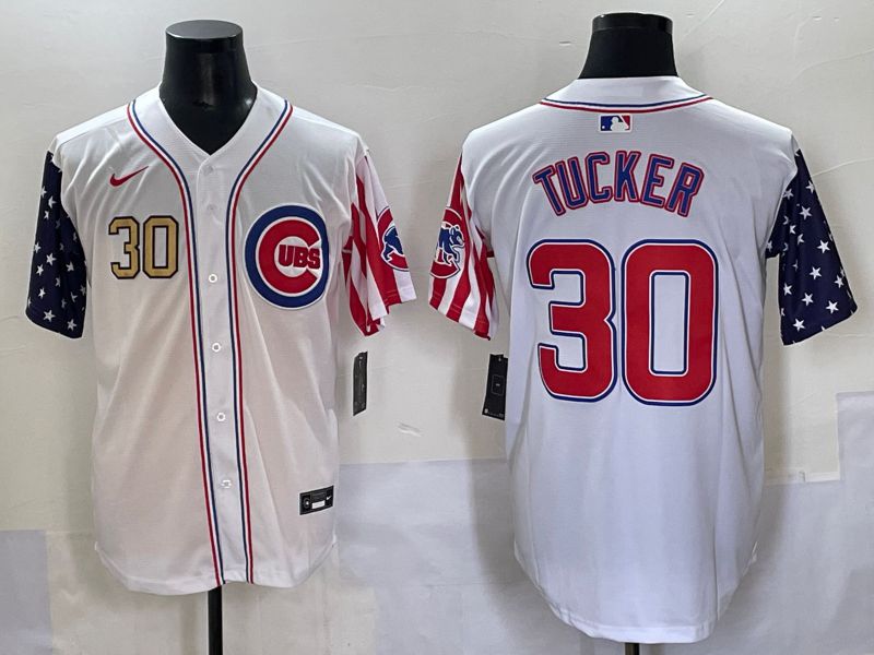 Men 2025 Chicago Cubs 30 Tucker White a generation of national flags Joint Name Nike MLB Jersey style 4